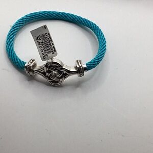 Brighton Corded Turquoise Bracelet with Celtic interlock Silver plated NWT